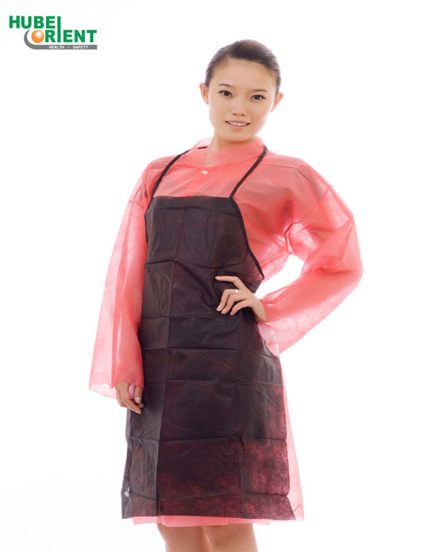 Dirt Prevention Single Use Nonwoven Apron With Thin Ties For Factory Without Sleeves
