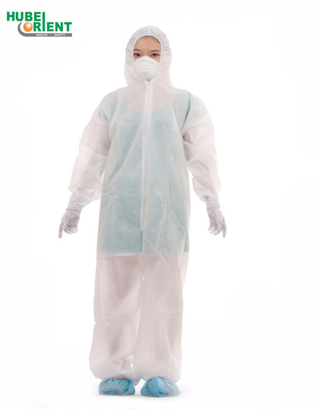 Disposable 30gsm Polypropylene Nonwoven Hooded Medical Coverall For Hospital