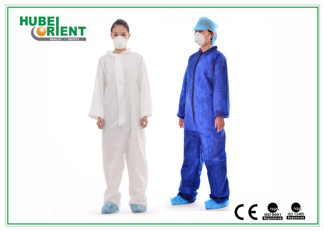 Disposable Type 5 PP Nonwoven Protective Coveralls With Hood