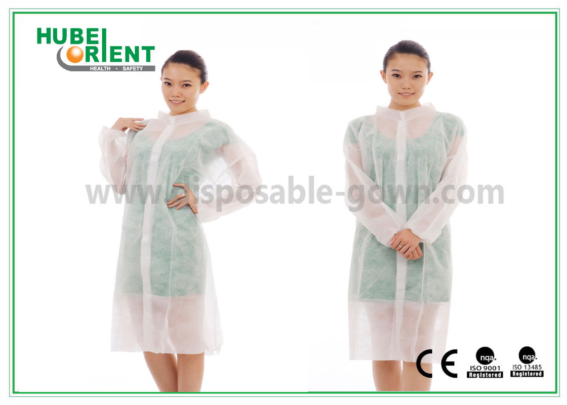 Disposable Medical White Nonwoven Lab Coat PP/SMS/MP/Tyvek Lab Coat