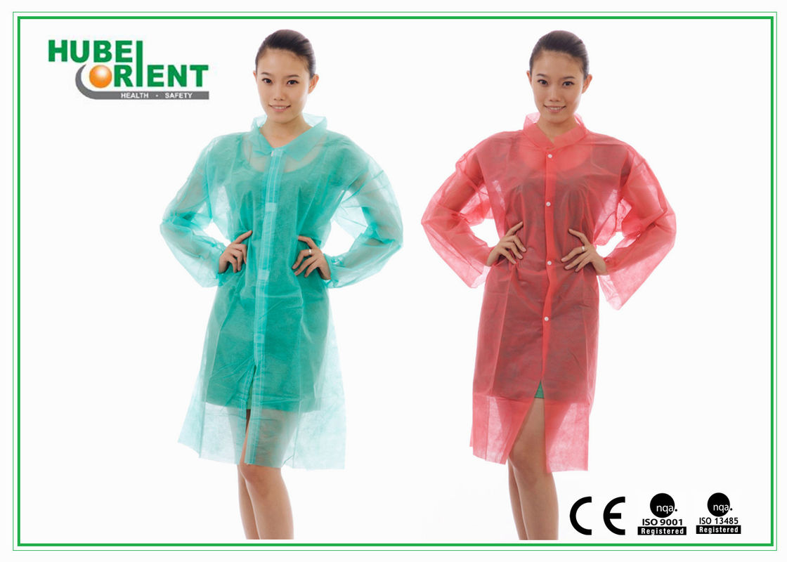 Nonwoven Disposable Visitor Coats With Shirt Collar