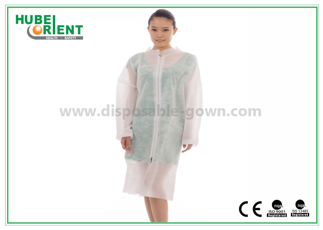ISO9001 40gsm Nonwoven Disposable Laboratory Coats