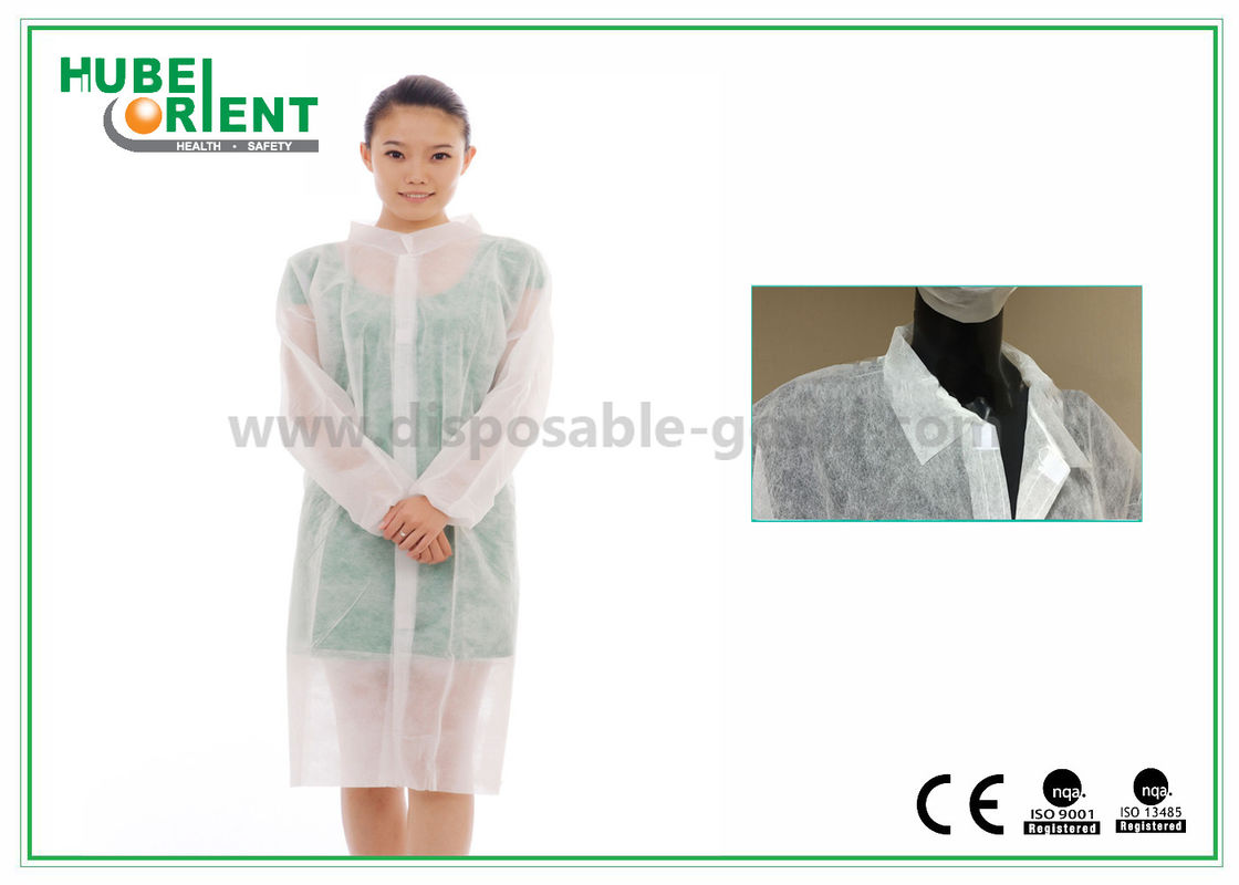 50gsm Polypropylene Nonwoven Lab Coat With Elastic Cuffs