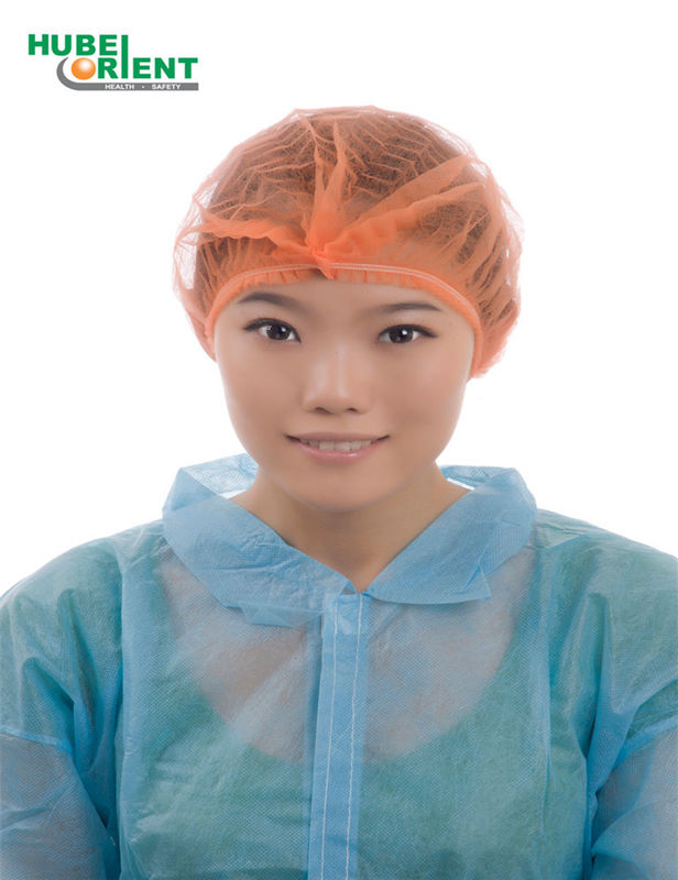 Disposable PP Non Woven Mob Cap Bouffant Head Cover Hair Net Surgical Doctor Hat Round Mob Cap