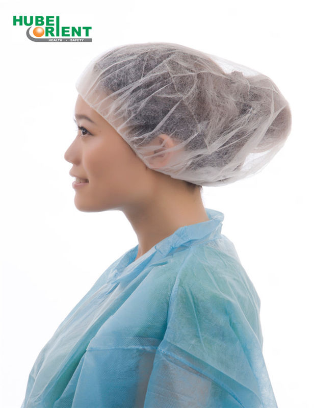 Disposable Medical Non Woven Bouffant Cap Bouffant Head Cover Surgical Doctor Nurse Hat With Single Elastic