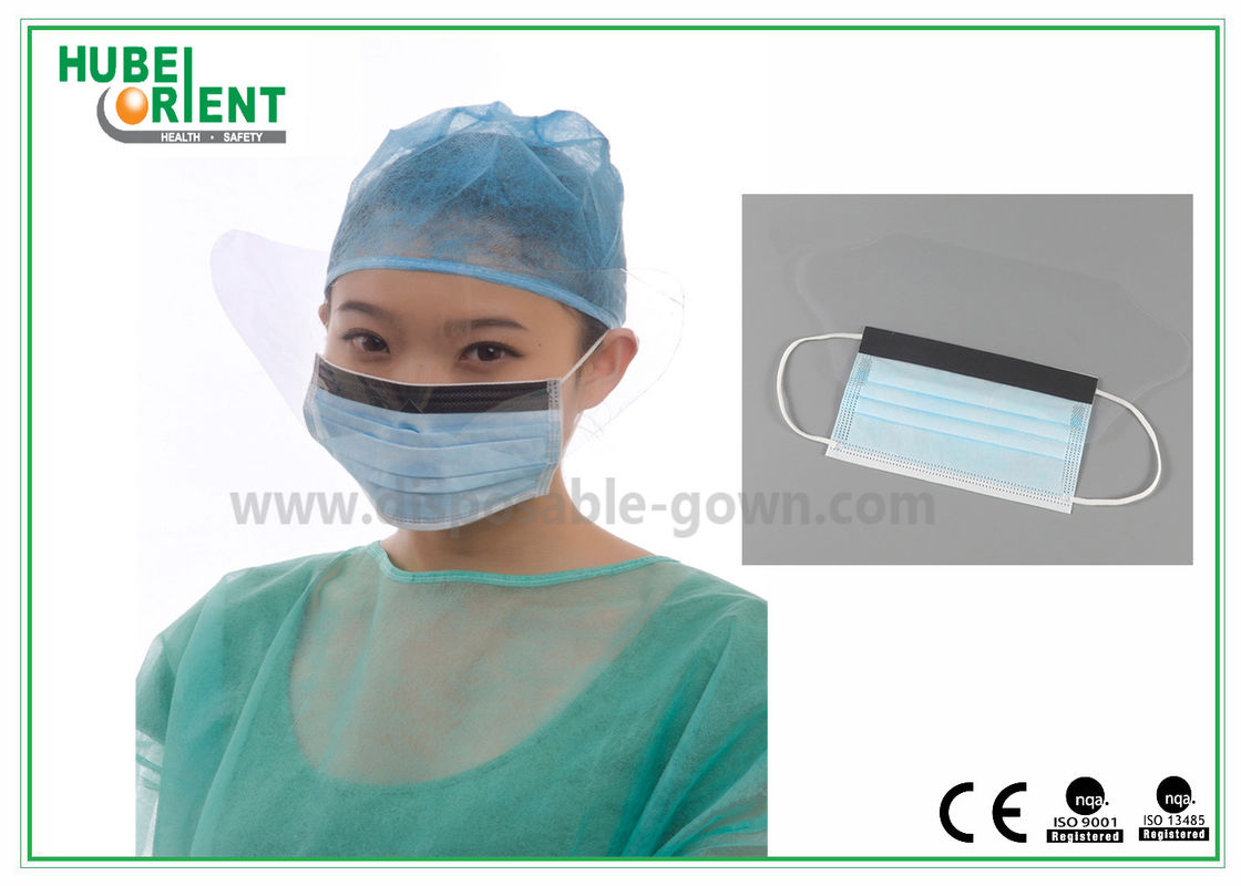 ISO13485 3 Ply Disposable Face Mask OEM With Anti Fog Visor