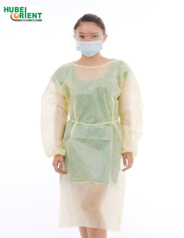 Non Sterile Disposable SMS Nonwoven Isolation Gown With Elastic Wrist
