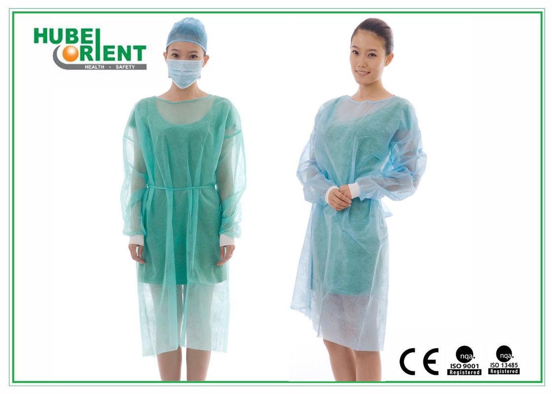 Knitted Wrist Disposable PP PE Medical Isolation Gown For Personal Care