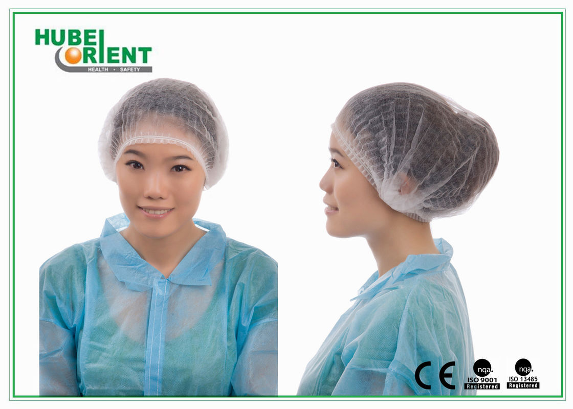 Disposable PP Non Woven Bouffant Head Cover With Double Elastic