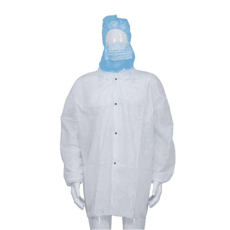 OEM Disposable Lab Coats S - 5XL With Snap Closure