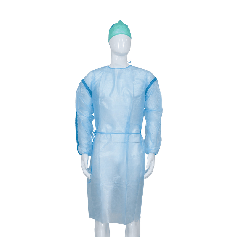 Hospital Use PP+PE/SMS Disposable Isolation Gown Waterproof With Knitted Wrist