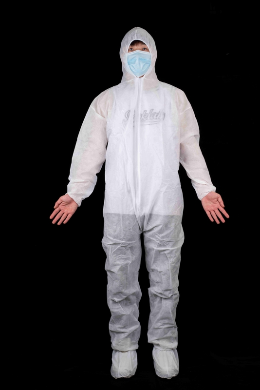 Hospital Medical SMS Coverall Waterproof Disposable Type5/6 With Elastic Wrist